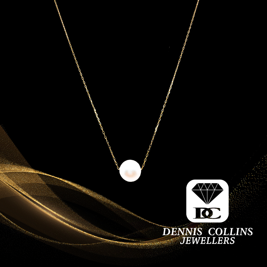 Floating Pearl on 9ct Gold Chain