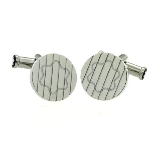 Montblanc Sartorial Steel round architectural Cufflinks