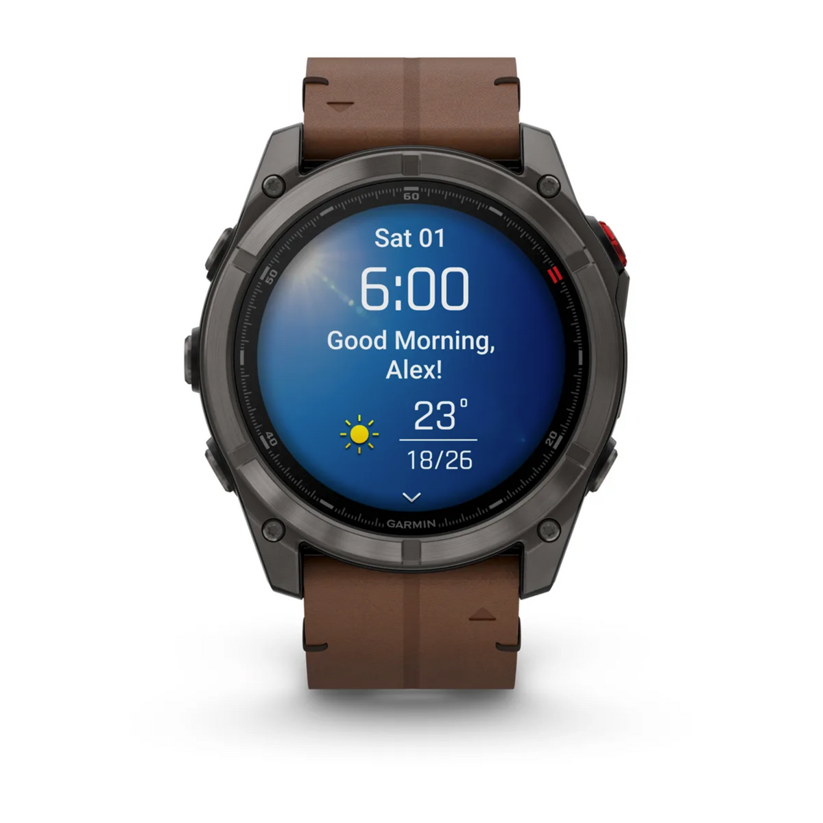 Garmin Fenix 8 Pro – 51 mm, AMOLED Sapphire, Carbon grey DLC titanium with Chestnut leather band