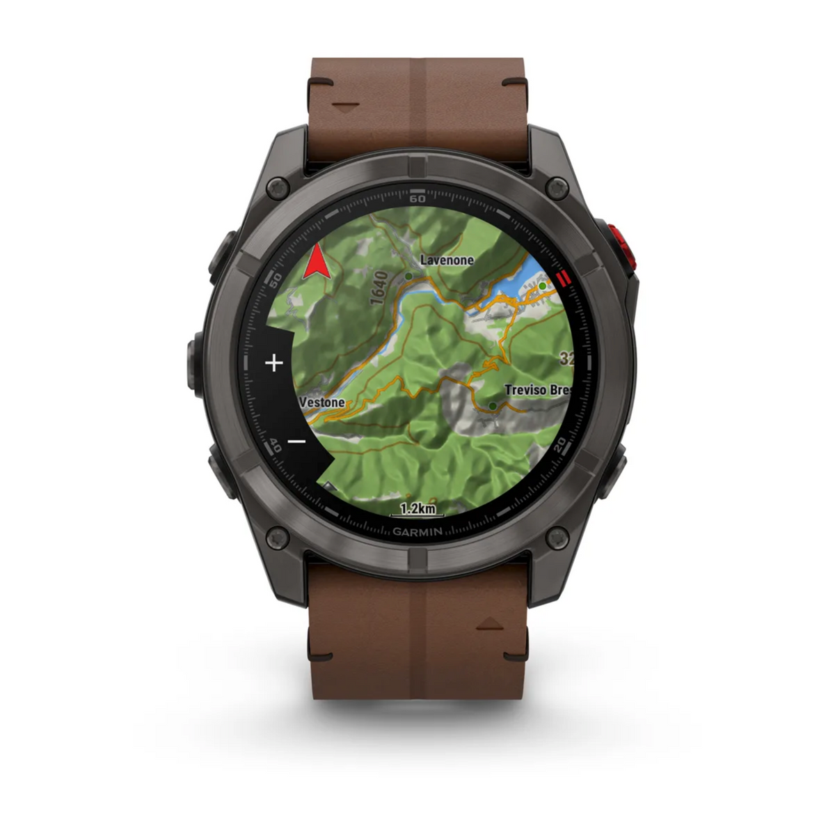 Garmin Fenix 8 Pro – 51 mm, AMOLED Sapphire, Carbon grey DLC titanium with Chestnut leather band
