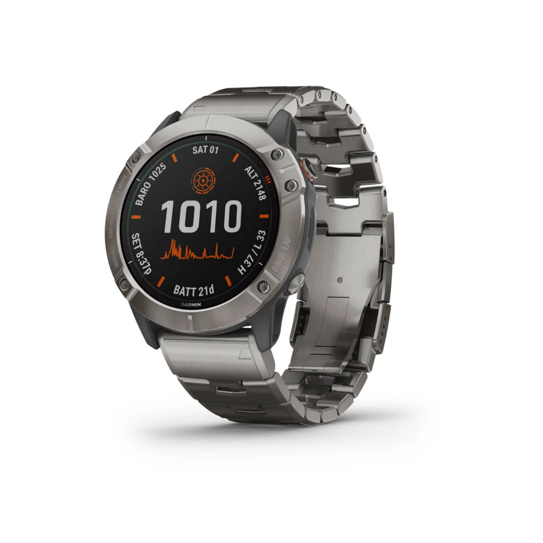 Garmin f nix 6X Pro Solar Titanium with Vented Titanium Strap Dennis Collins Jewellers