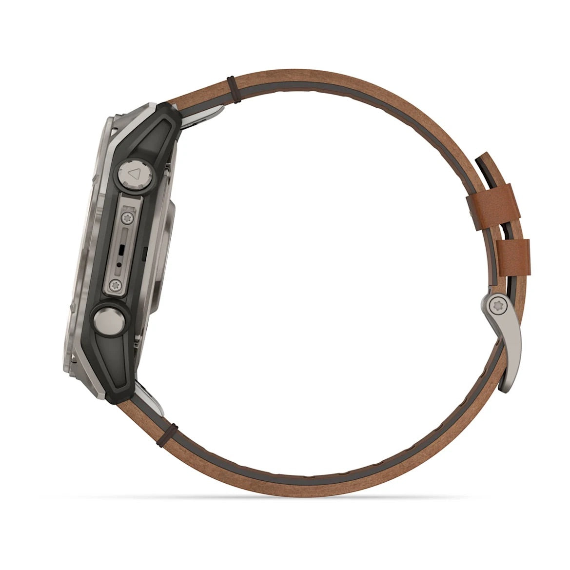Garmin fēnix® 8 – 51 mm, AMOLED Sapphire, Titanium with Chestnut leather band