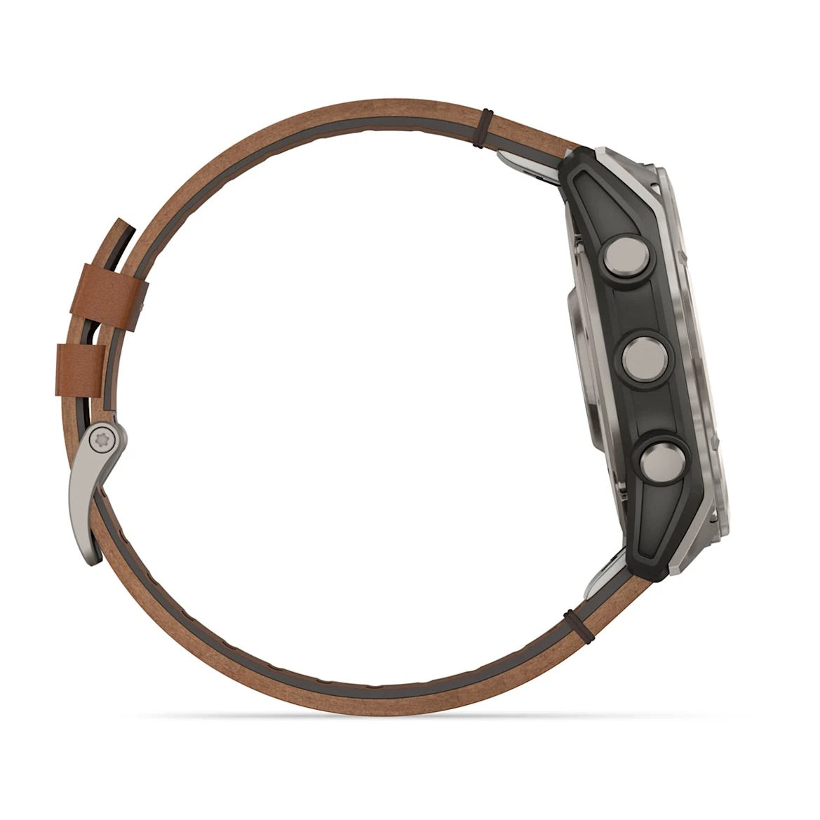 Garmin fēnix® 8 – 51 mm, AMOLED Sapphire, Titanium with Chestnut leather band
