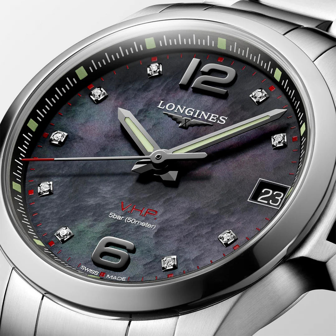 Longines Conquest V.H.P. 36mm Black Mother of Pearl