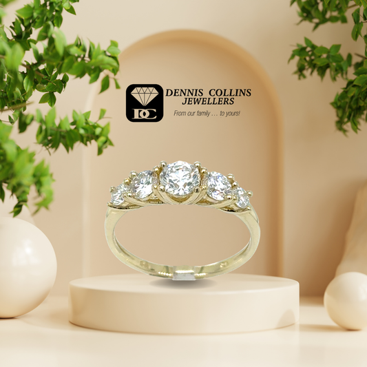 Ladies 9ct Yellow Gold Round Lab Grown Diamond Ring