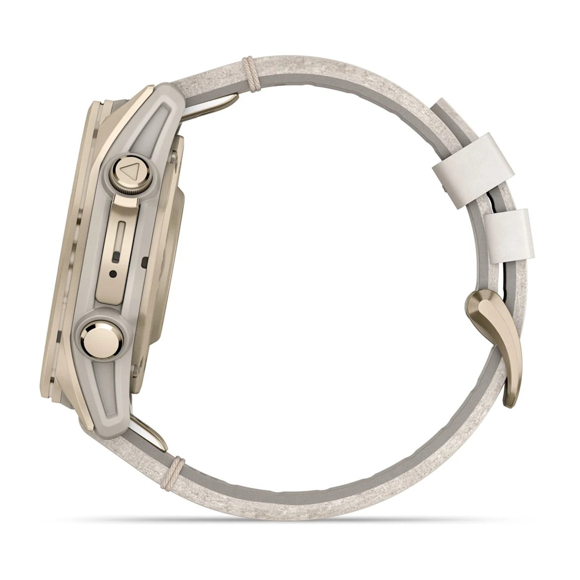 Garmin Fenix 8 – 43 mm, AMOLED Sapphire, Soft Gold with Limestone Leather Band