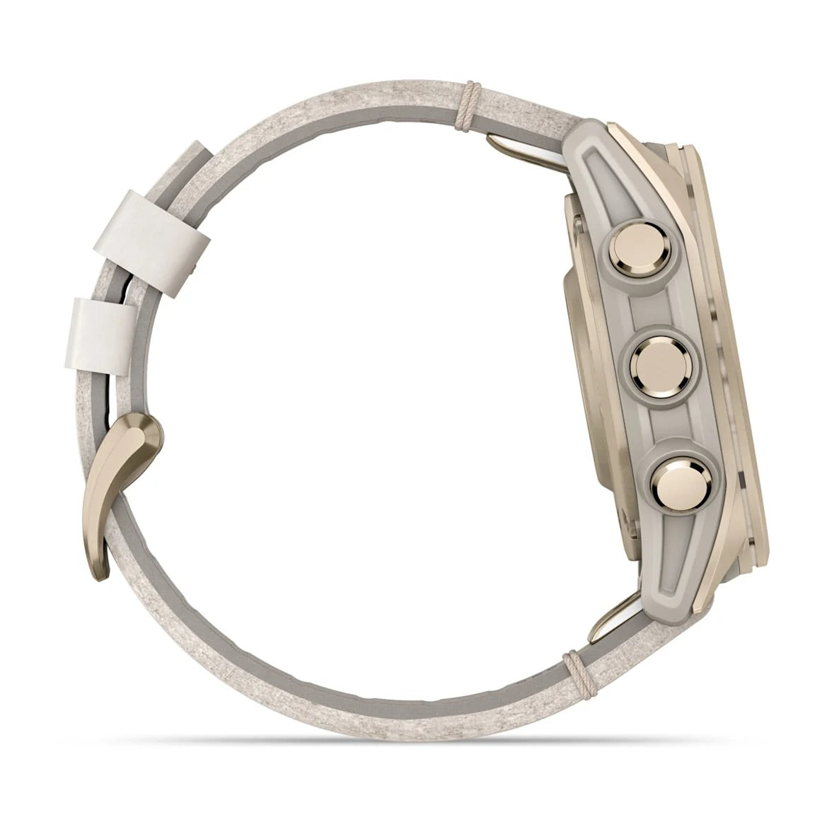 Garmin fēnix® 8 – 43 mm, AMOLED Sapphire, Soft Gold with Limestone Leather Band