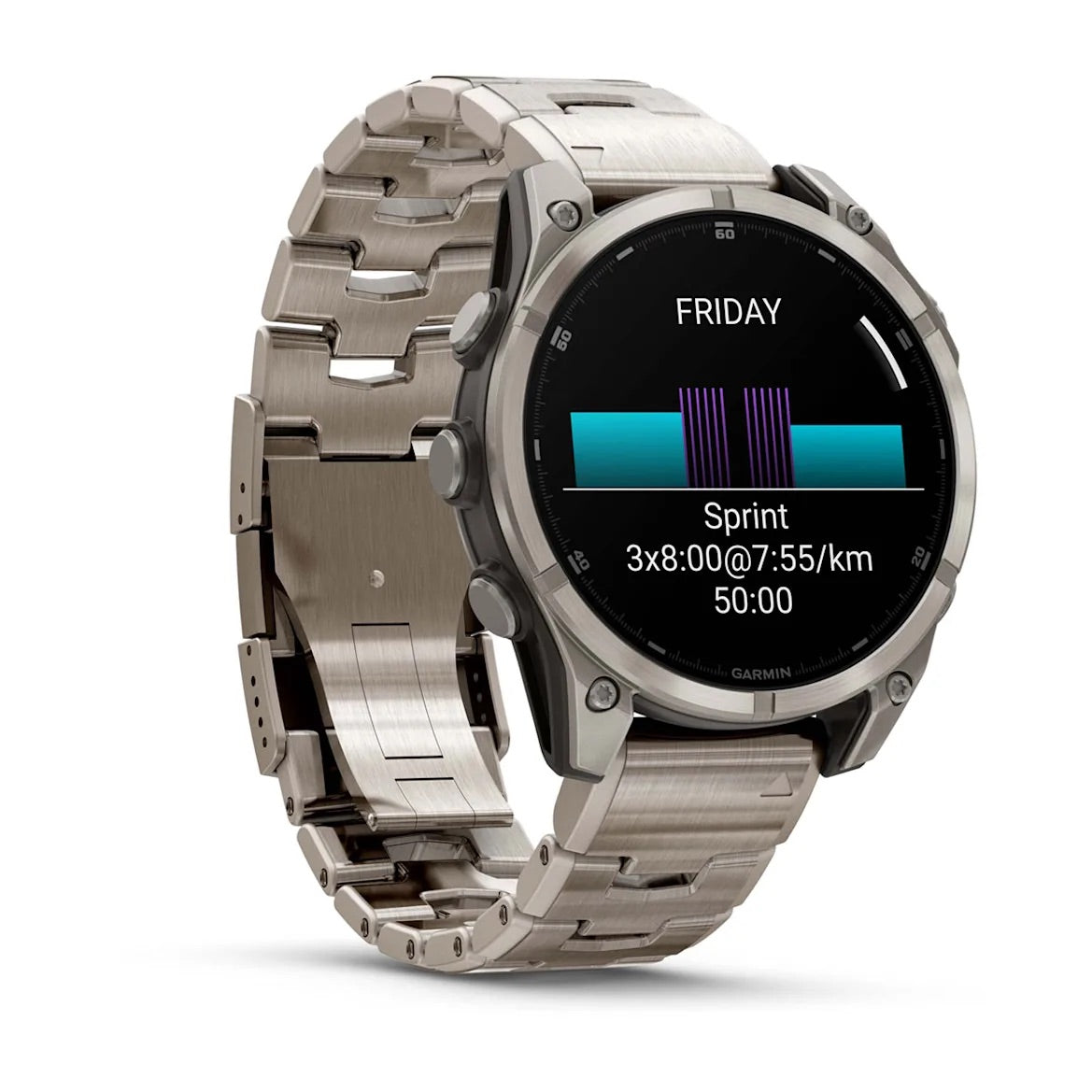 Garmin fēnix® 8 – 47 mm, AMOLED Sapphire, Titanium with Vented titanium bracelet