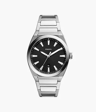 Everett Three-Hand Date Stainless Steel Watch