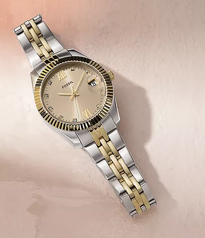 Fossil Scarlette Mini Three-Hand Date Two-Tone Stainless Steel Watch