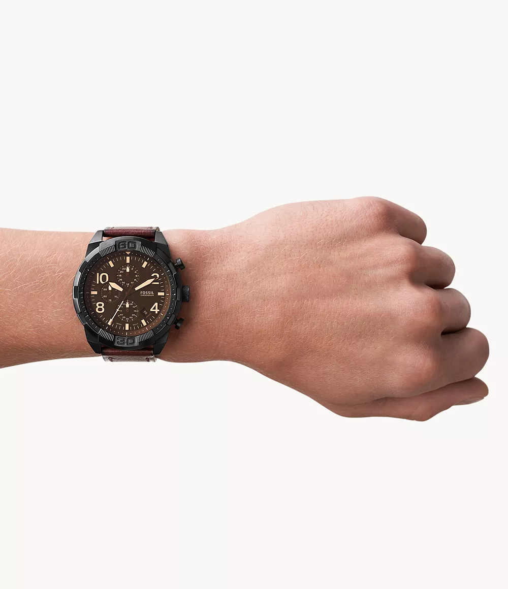 Bronson Chronograph Dark Brown LiteHide™ Leather Watch