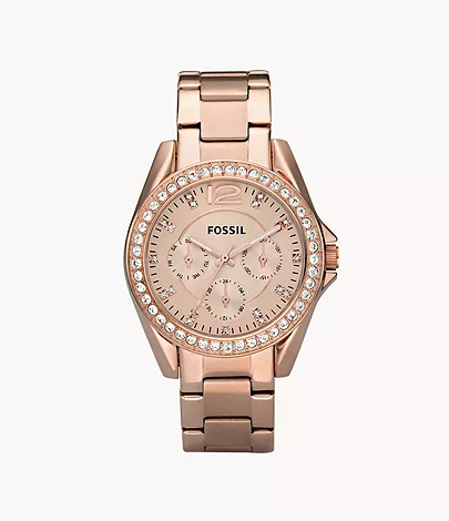 Fossil Riley Multifunction Rose Gold-Tone Stainless Steel Watch