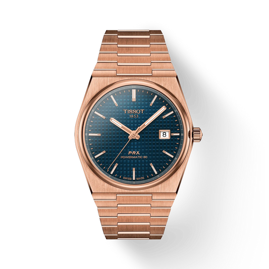 Tissot PRX 40mm Automatic Rose Gold PVD + Blue Dial