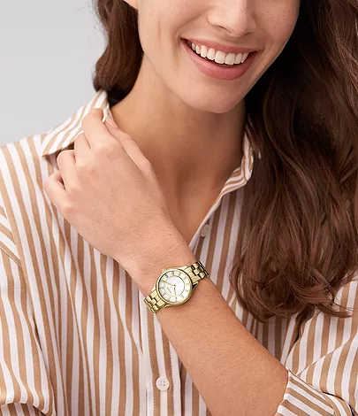 Fossil Modern Sophisticate Three-Hand Gold-Tone Stainless Steel Watch