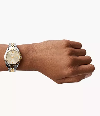Fossil Scarlette Mini Three-Hand Date Two-Tone Stainless Steel Watch