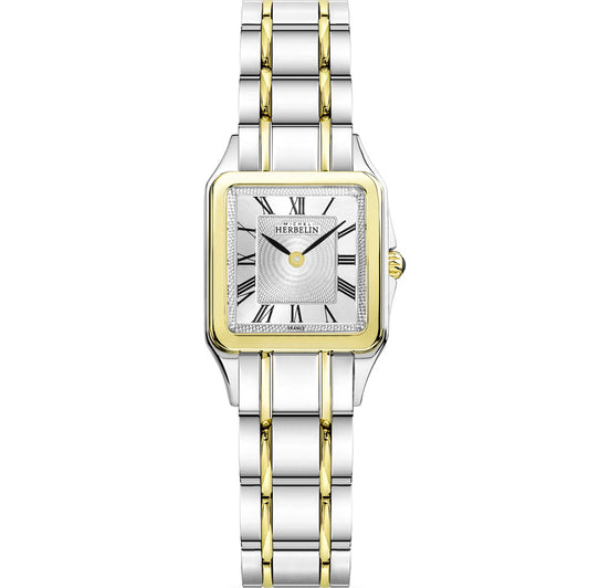 Herbelin Luna Two Tone Rectangular Silver Dial