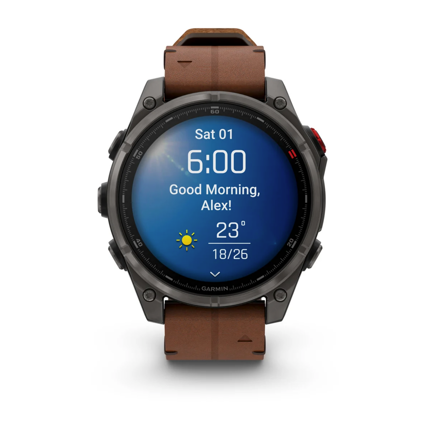 Garmin Fenix 8 Pro – 47 mm, AMOLED Sapphire, Carbon grey DLC titanium with Chestnut leather band
