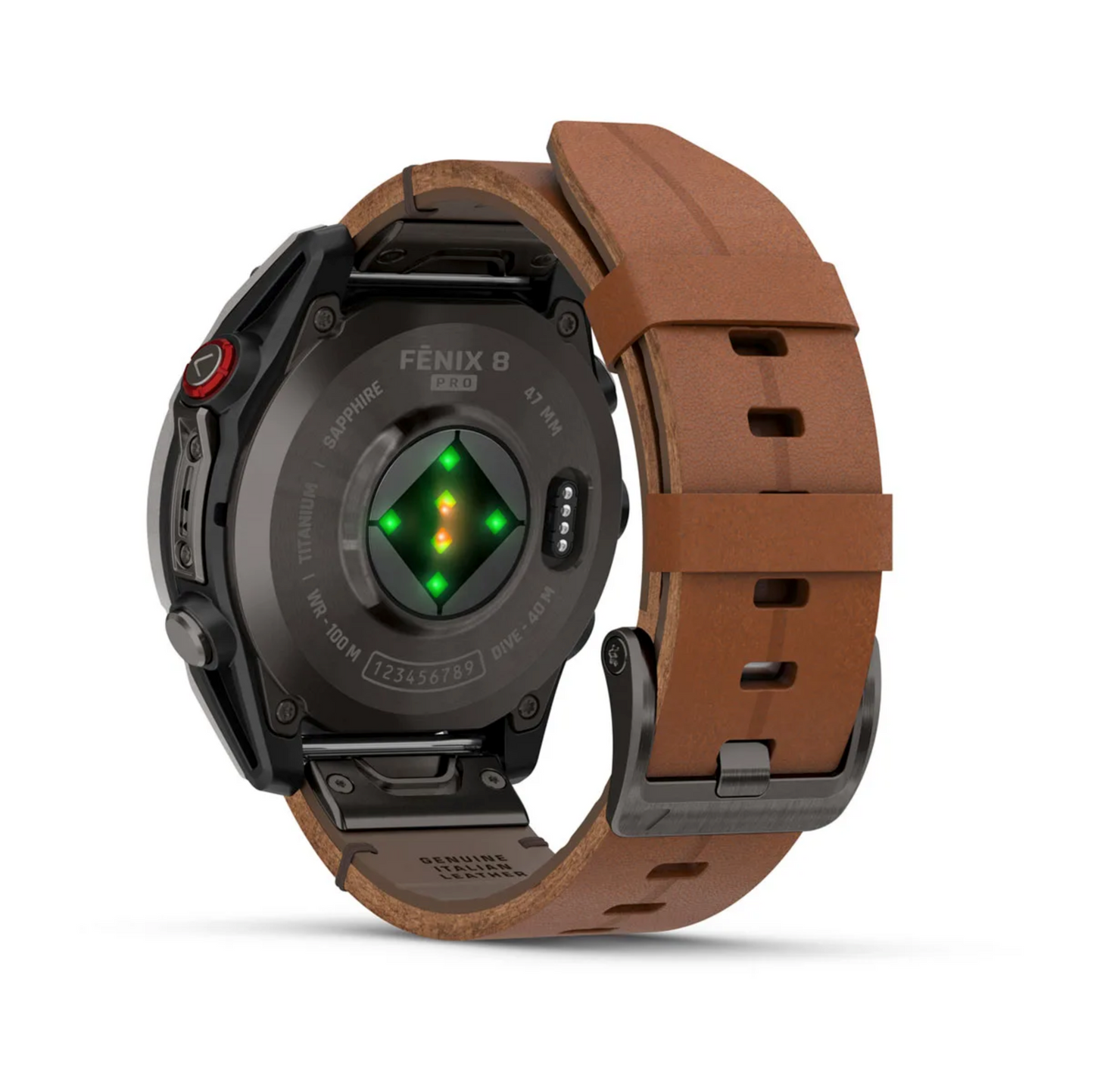 Garmin Fenix 8 Pro – 47 mm, AMOLED Sapphire, Carbon grey DLC titanium with Chestnut leather band