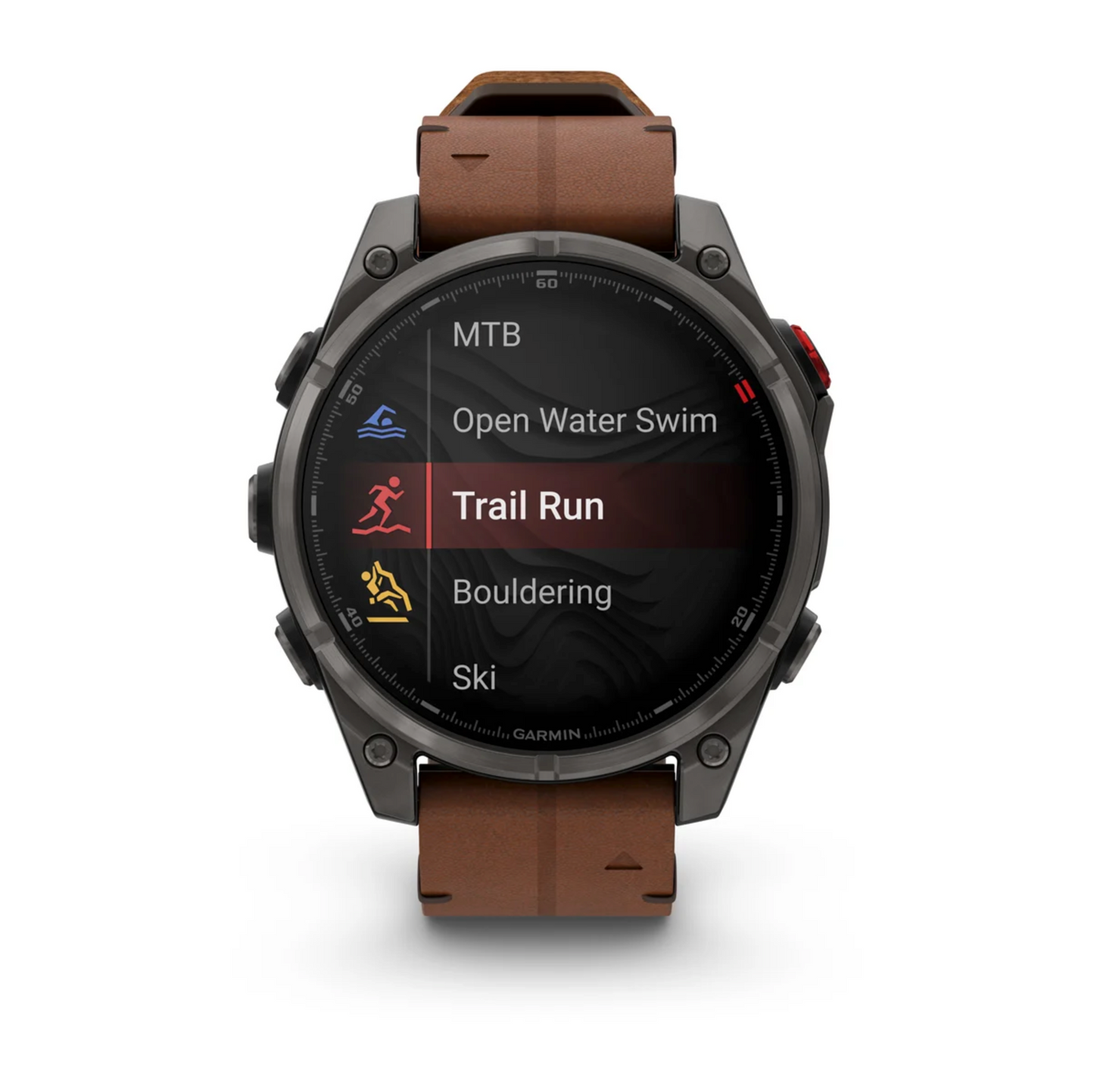Garmin Fenix 8 Pro – 47 mm, AMOLED Sapphire, Carbon grey DLC titanium with Chestnut leather band