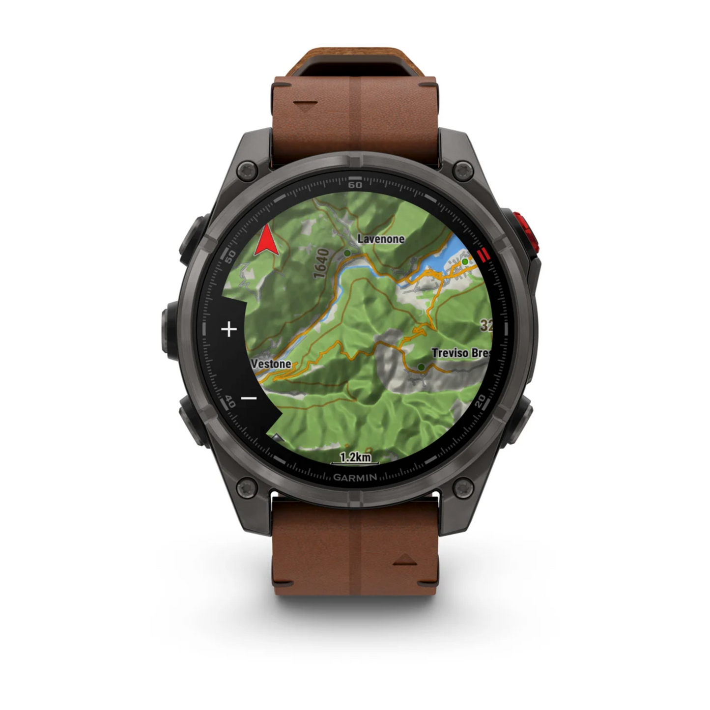 Garmin Fenix 8 Pro – 47 mm, AMOLED Sapphire, Carbon grey DLC titanium with Chestnut leather band