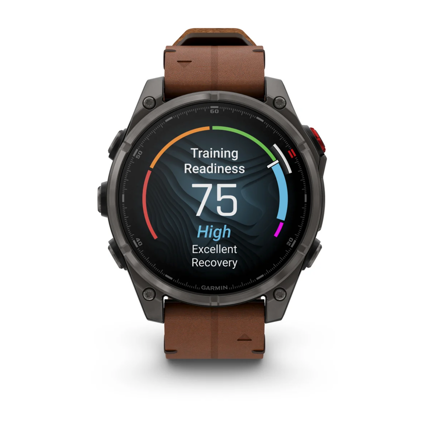 Garmin Fenix 8 Pro – 47 mm, AMOLED Sapphire, Carbon grey DLC titanium with Chestnut leather band