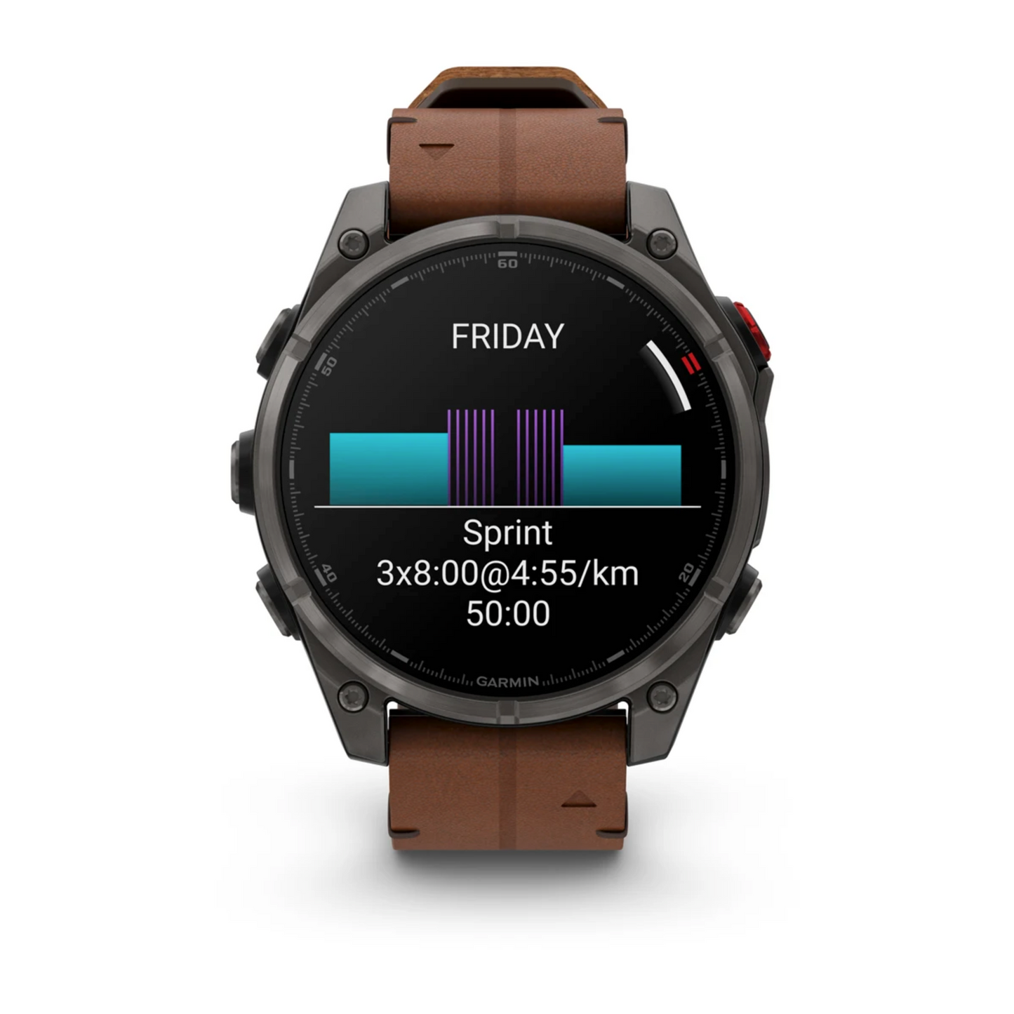 Garmin Fenix 8 Pro – 47 mm, AMOLED Sapphire, Carbon grey DLC titanium with Chestnut leather band