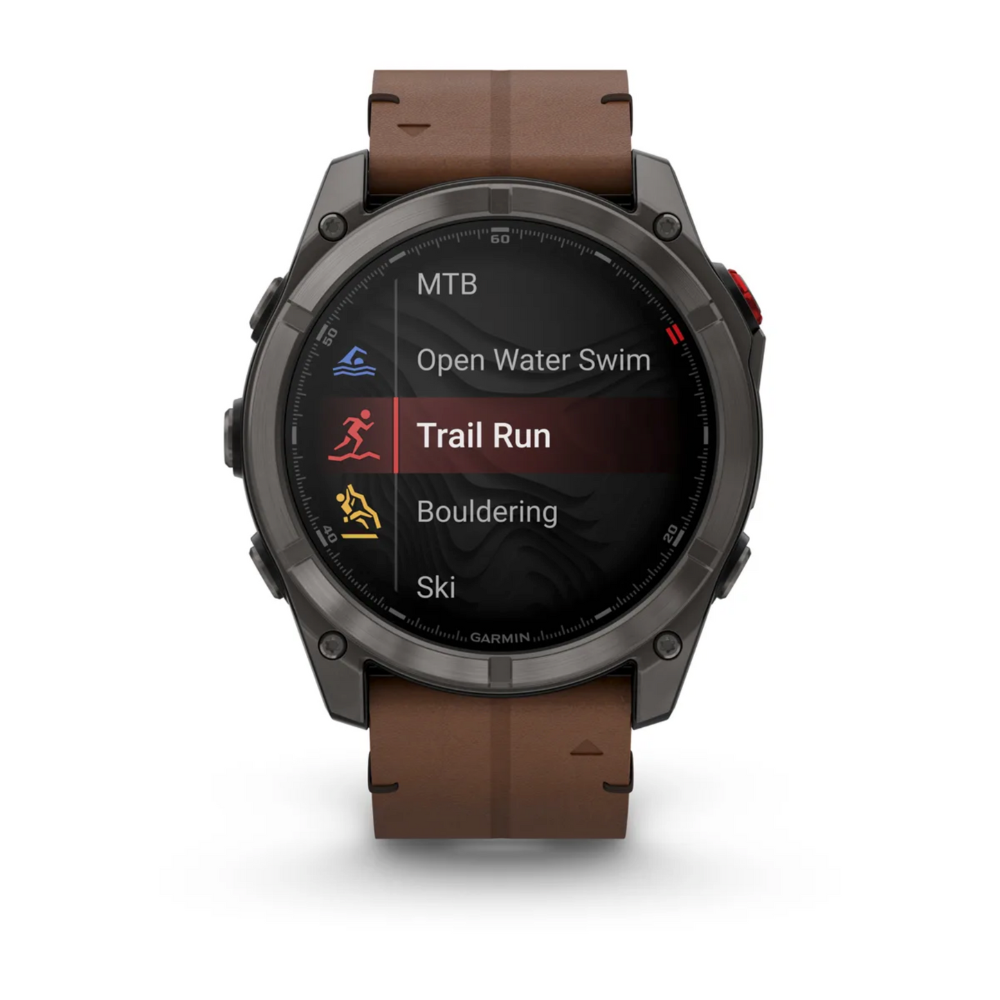 Garmin Fenix 8 Pro – 51 mm, AMOLED Sapphire, Carbon grey DLC titanium with Chestnut leather band