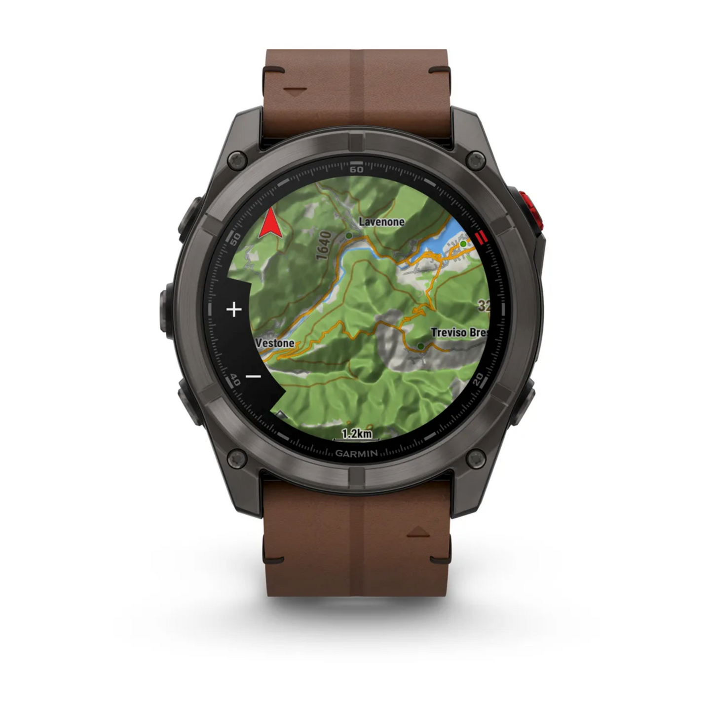 Garmin Fenix 8 Pro – 51 mm, AMOLED Sapphire, Carbon grey DLC titanium with Chestnut leather band