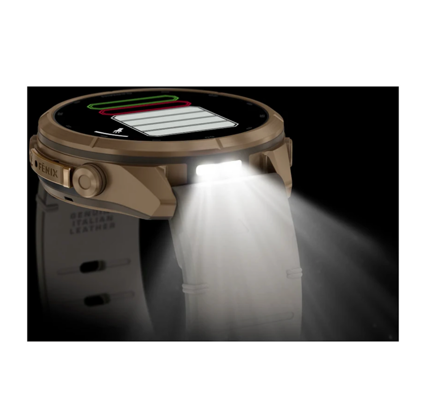 Garmin Fenix 9 Pro - 43 mm - inReach - Autumn Gold Titanium with Bone Leather Band
