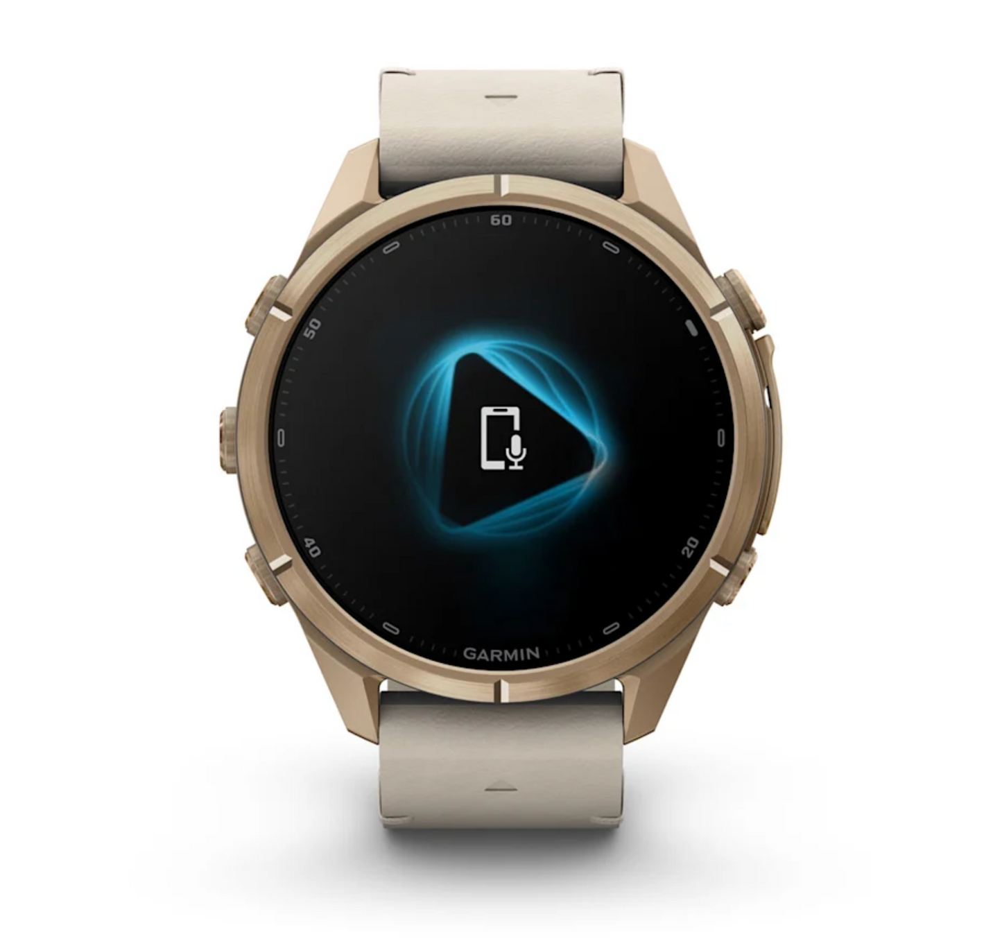 Garmin Fenix 9 Pro - 43 mm - inReach - Autumn Gold Titanium with Bone Leather Band