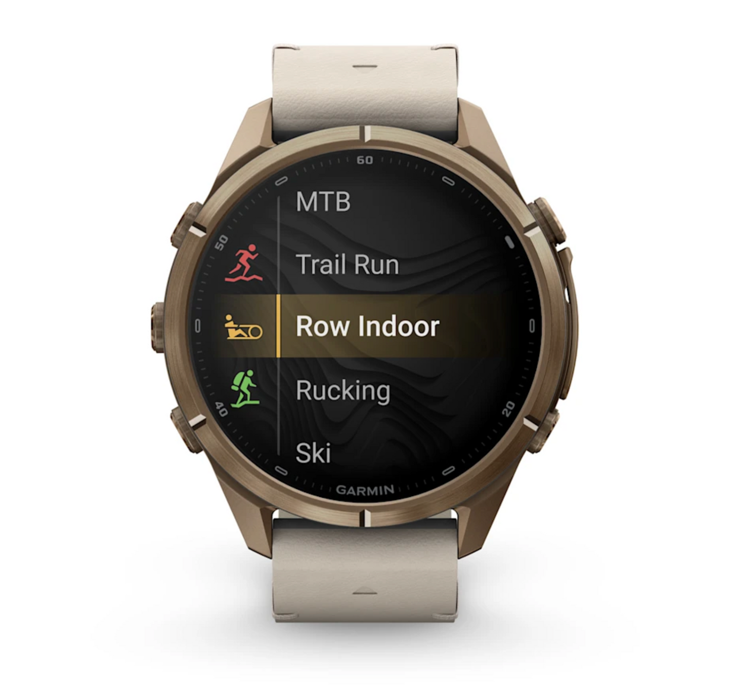 Garmin Fenix 9 Pro - 43 mm - inReach - Autumn Gold Titanium with Bone Leather Band