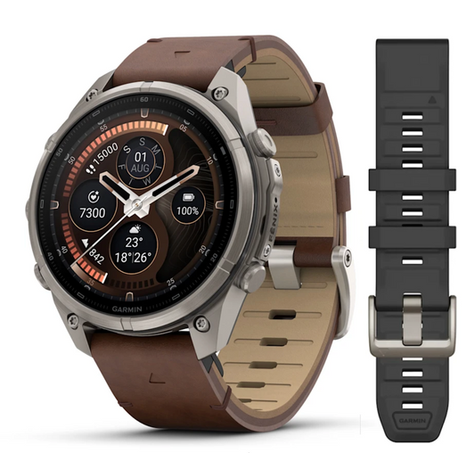 Garmin Fenix 9 Pro - 47 mm - inReach - Walnut Leather Band