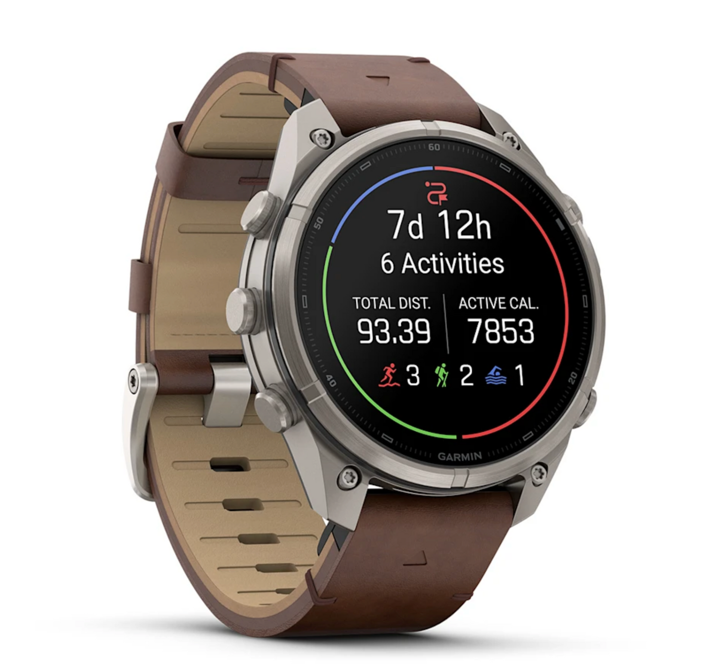Garmin Fenix 9 Pro - 47 mm - inReach - Walnut Leather Band