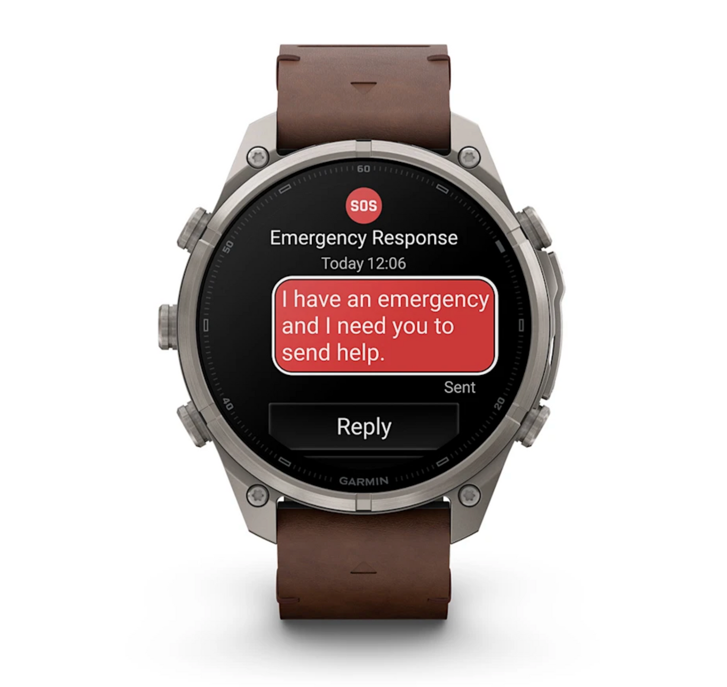 Garmin Fenix 9 Pro - 47 mm - inReach - Walnut Leather Band