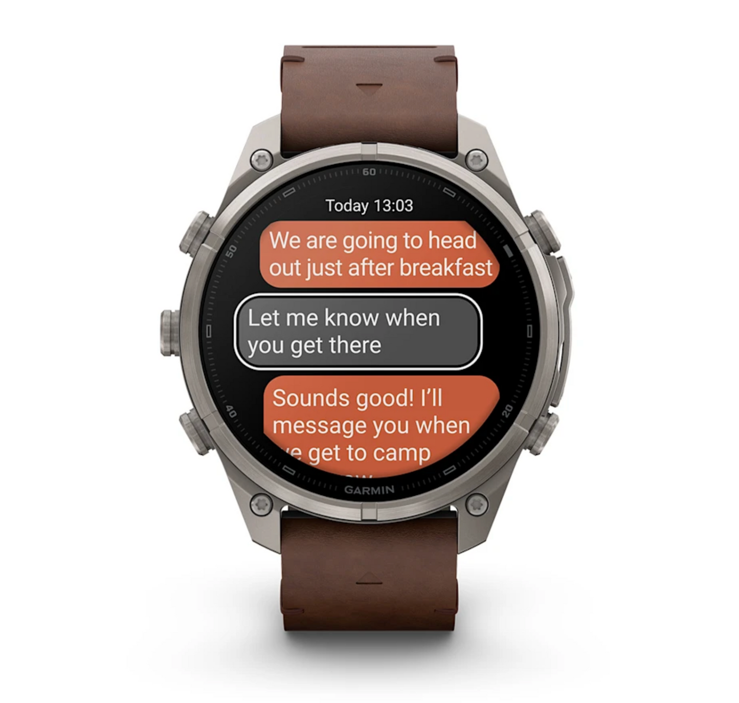 Garmin Fenix 9 Pro - 47 mm - inReach - Walnut Leather Band