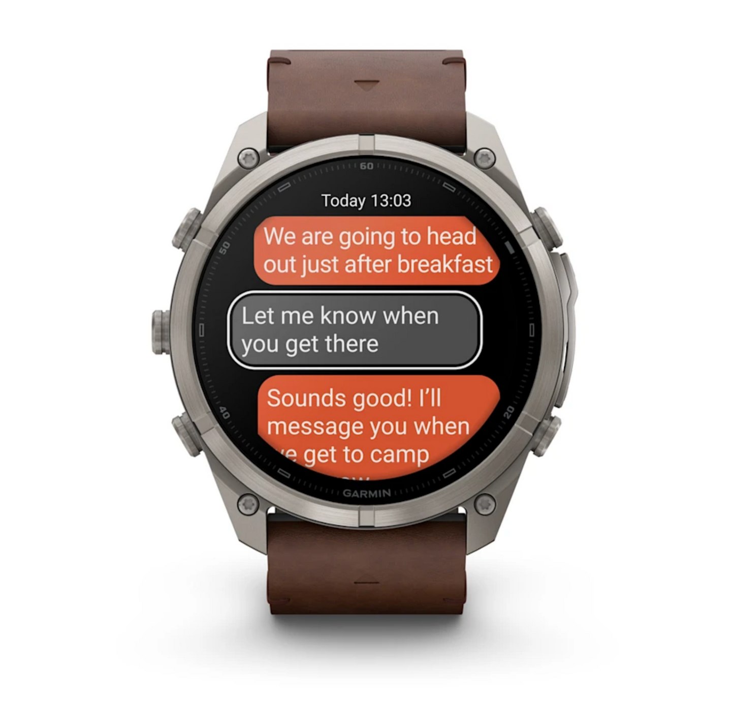 Garmin Fenix 9 Pro - 51 mm - inReach - Walnut Leather Band