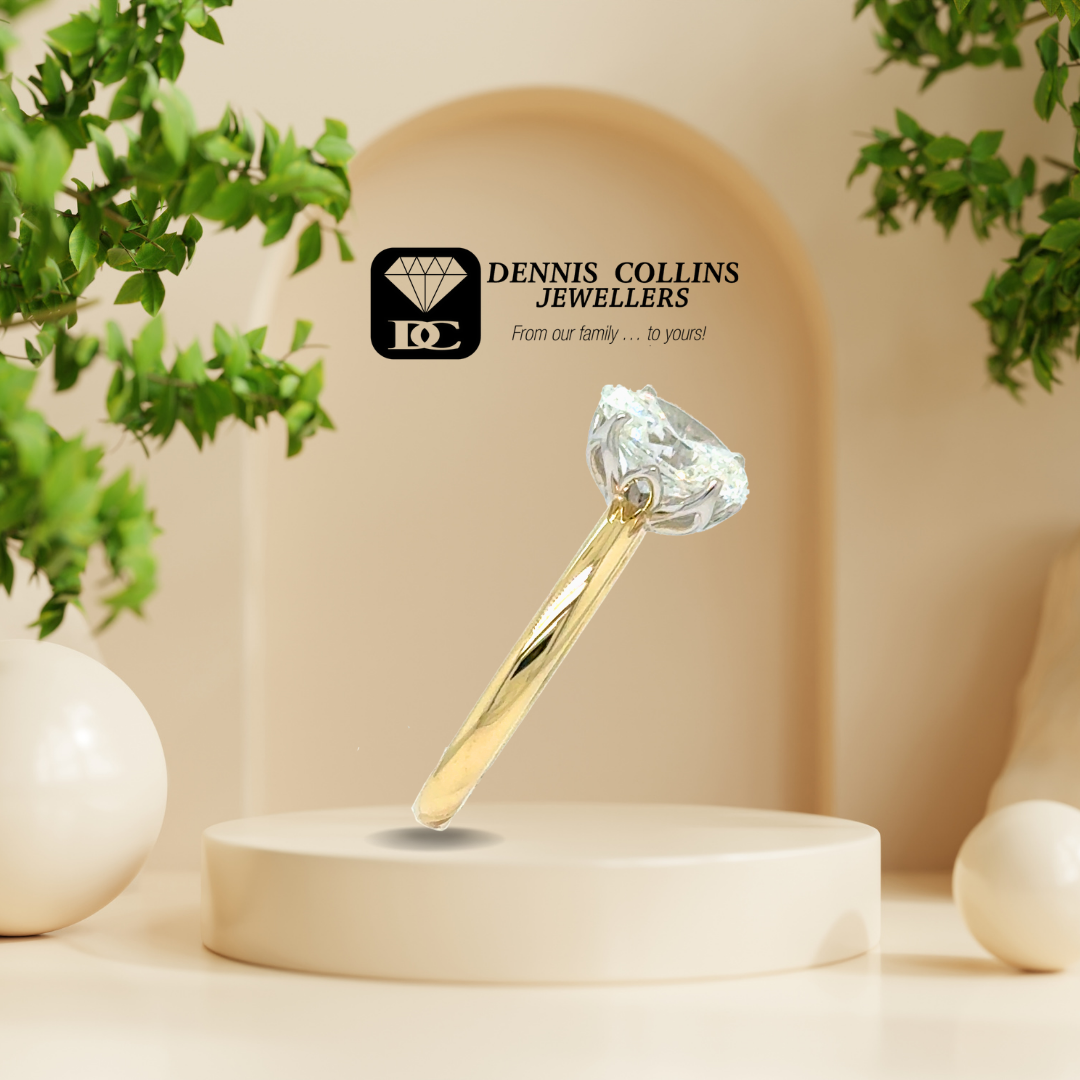 Ladies 9ct Two Tone Gold Oval Lab Grown Diamond Ring 1.26ct