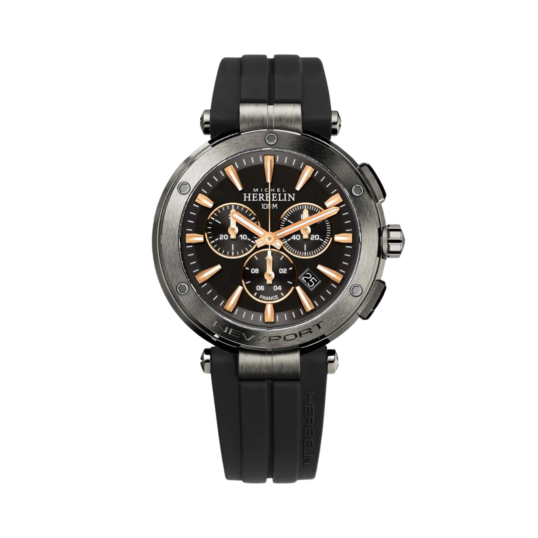 Michel Herbelin Men's Newport Chronograph Black Strap