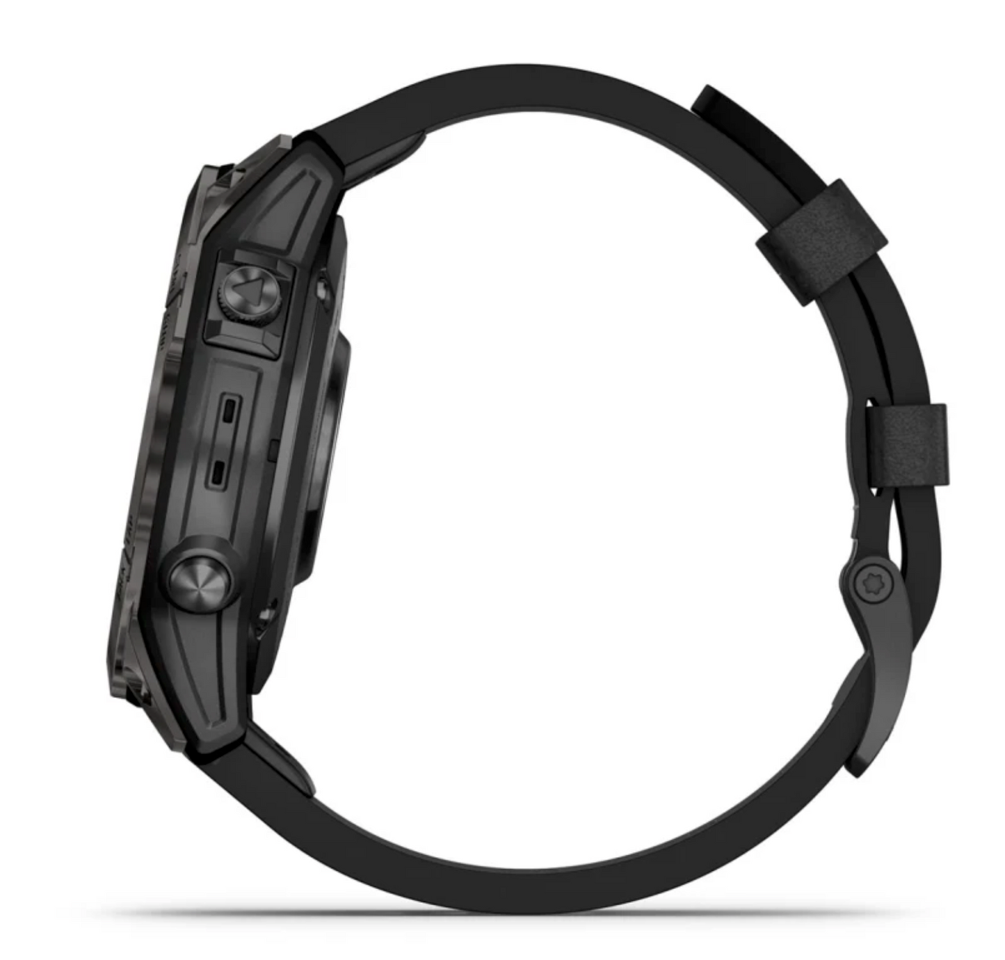 Garmin epix™ Pro (Gen 2) – Sapphire Edition - 47 mm - Carbon Gray DLC Titanium with Black Leather Band