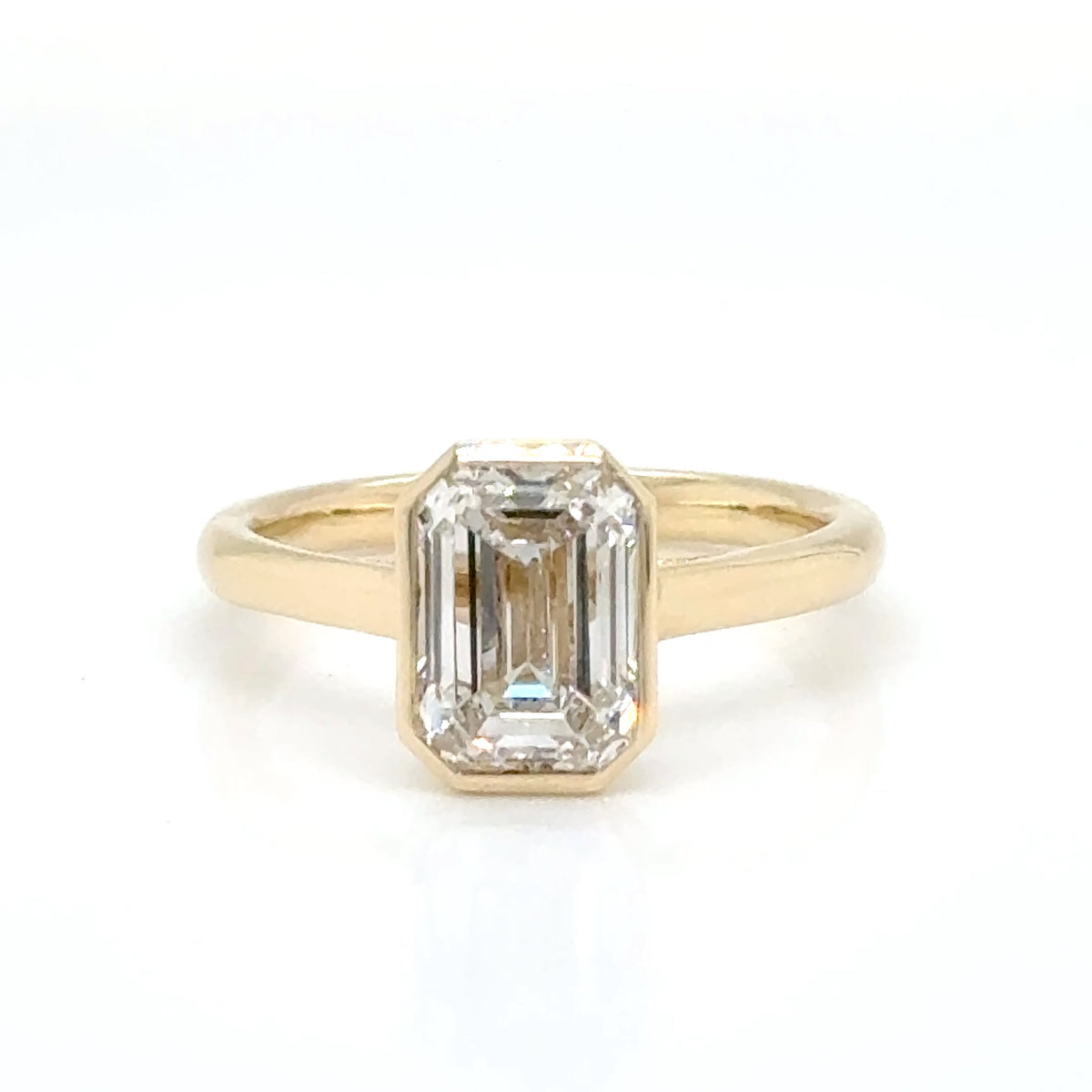 9ct Yellow Gold 2.04ct Emerald Cut Lab-Grown Diamond Ring