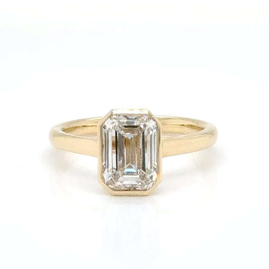 9ct Yellow Gold 2.04ct Emerald Cut Lab-Grown Diamond Ring