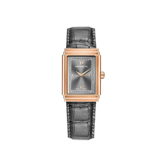 Herbelin Art Deco (27mm) Grey Dial / Grey Leather Strap