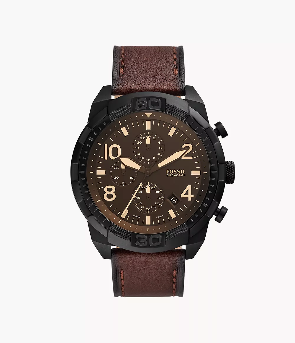 Bronson Chronograph Dark Brown LiteHide™ Leather Watch